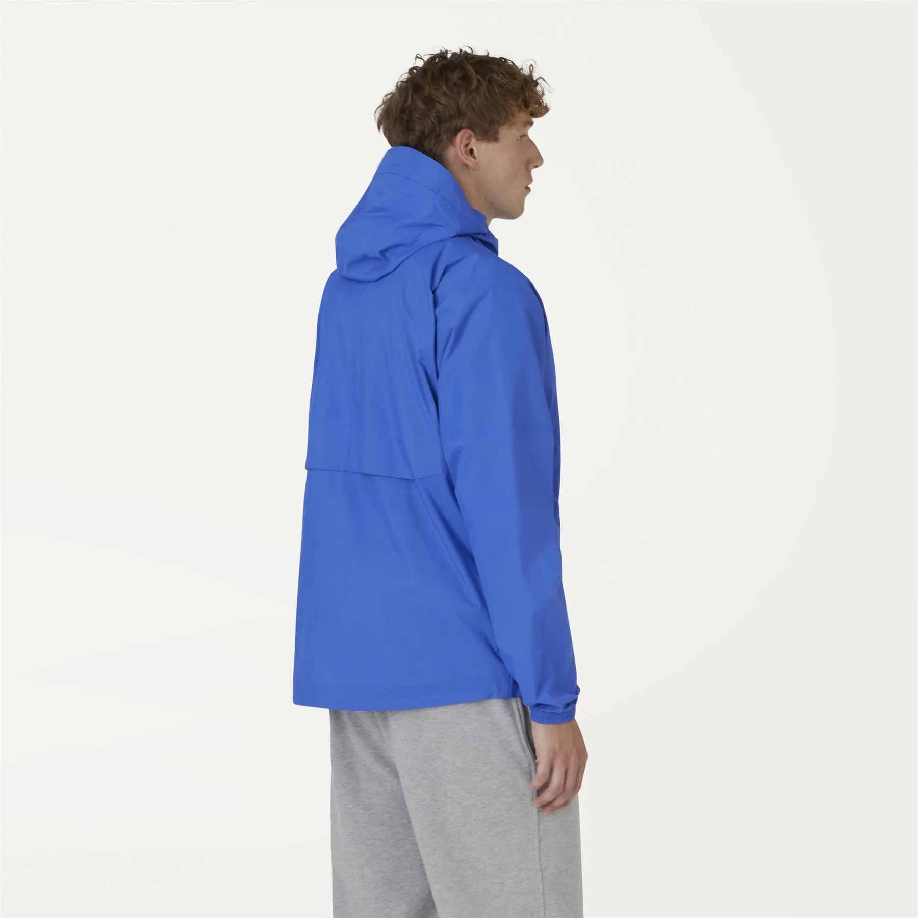 Amiable Claude - Packable Full Zip Rain Jacket in Blue Royal