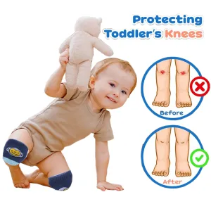 Babymoon Designer Baby Kneepads for Protection Knee Pads for Crawling, Anti-Slip Safety Protector | Lion Darkblue