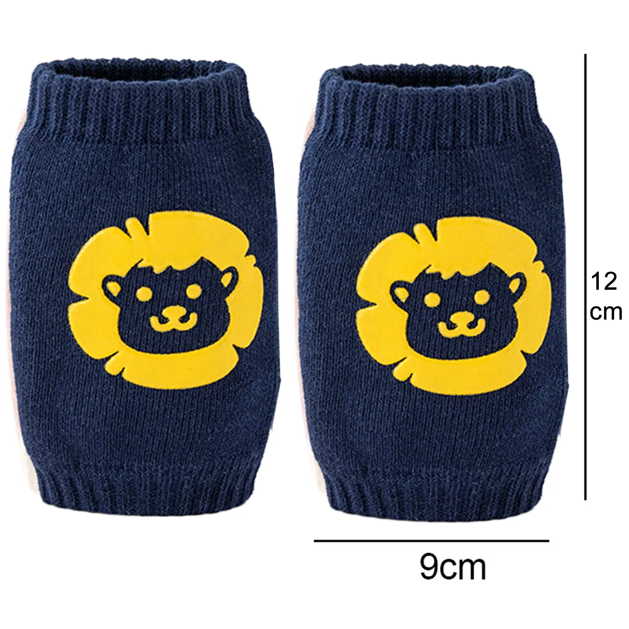 Babymoon Designer Baby Kneepads for Protection Knee Pads for Crawling, Anti-Slip Safety Protector | Lion Darkblue