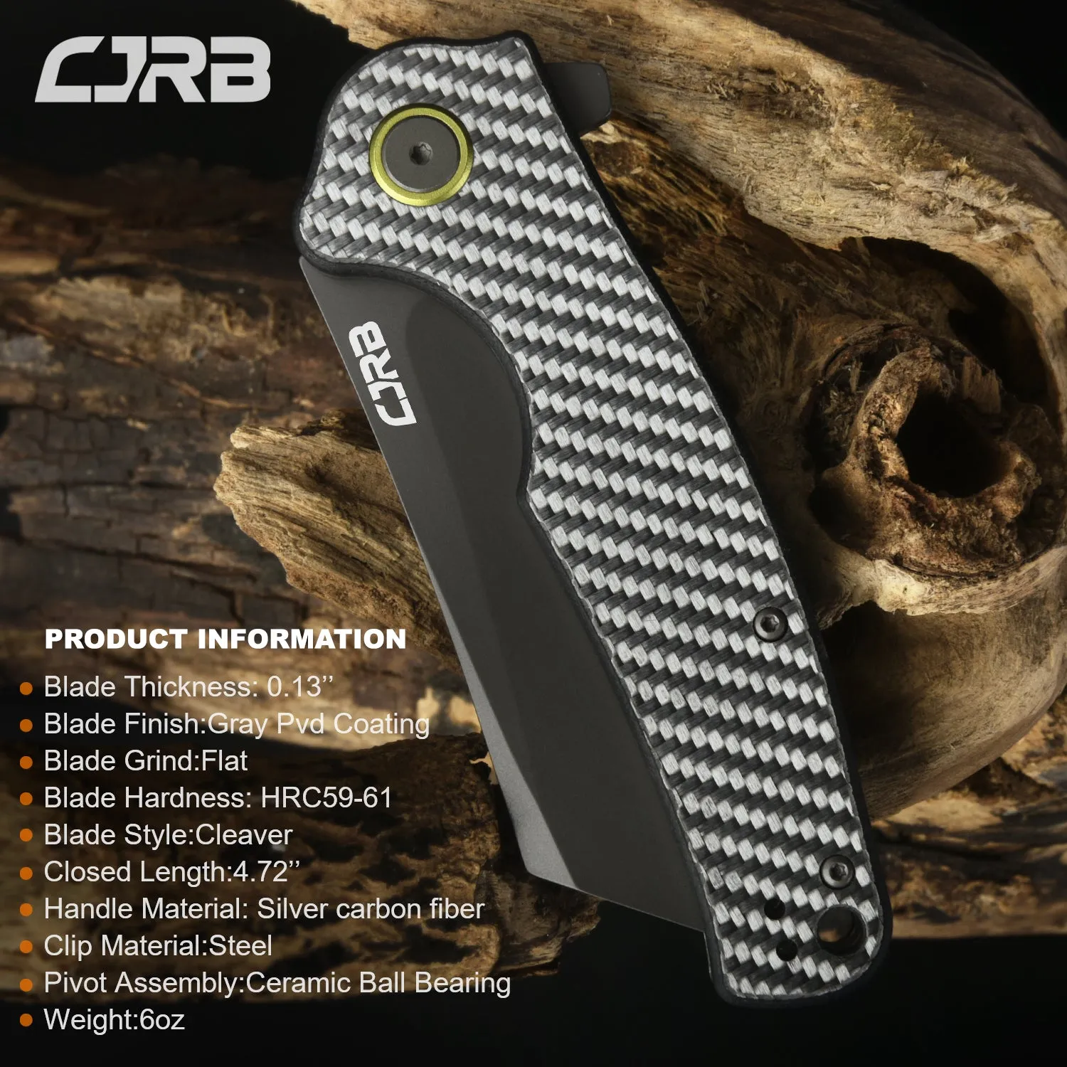 CJRB Crag J1904 AR-RPM9 Steel Blade Steel Handle Folding Knives