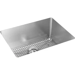 Crosstown 18.25" x 23.5" x 10" Stainless Steel Single-Basin Undermount Kitchen Sink - Tight Corners