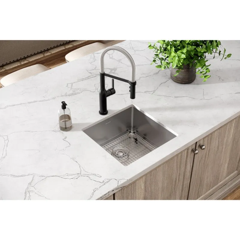 Crosstown 18.5" x 18.5" x 9" Stainless Steel Single-Basin Undermount Kitchen Sink Kit