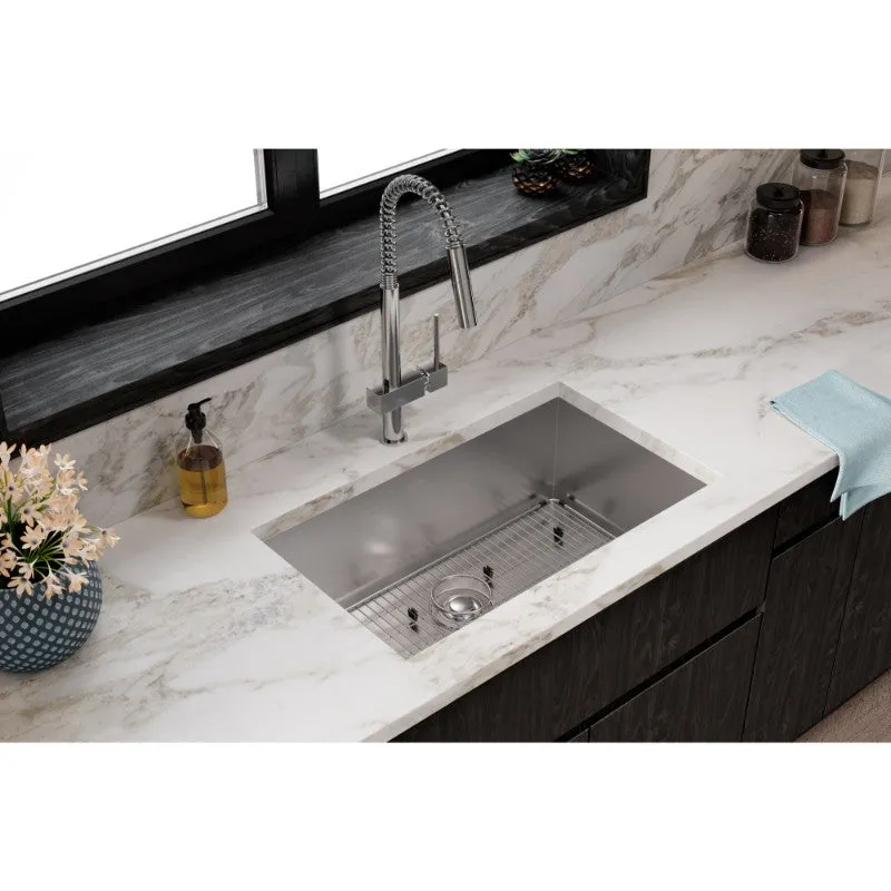 Crosstown 18.5" x 30.5" x 10" Stainless Steel Single-Basin Undermount Kitchen Sink Kit