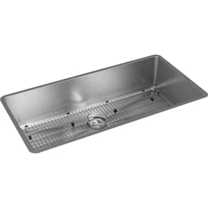 Crosstown 18.5" x 36.5" x 9" Stainless Steel Single-Basin Undermount Kitchen Sink Kit