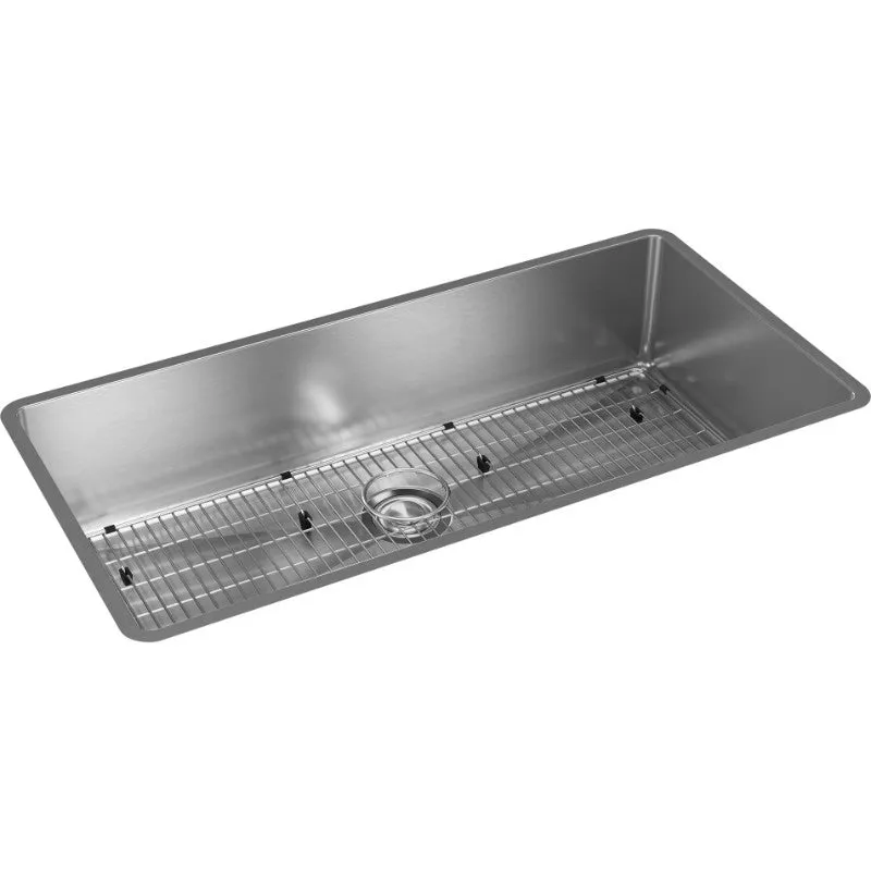 Crosstown 18.5" x 36.5" x 9" Stainless Steel Single-Basin Undermount Kitchen Sink Kit