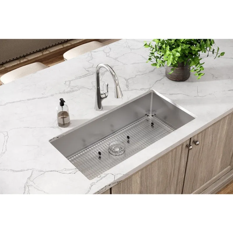 Crosstown 18.5" x 36.5" x 9" Stainless Steel Single-Basin Undermount Kitchen Sink Kit