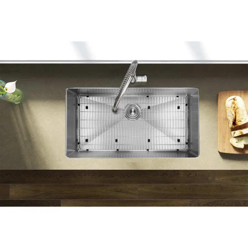 Crosstown 18" x 32.5" x 10" Stainless Steel Single-Basin Undermount Kitchen Sink Kit