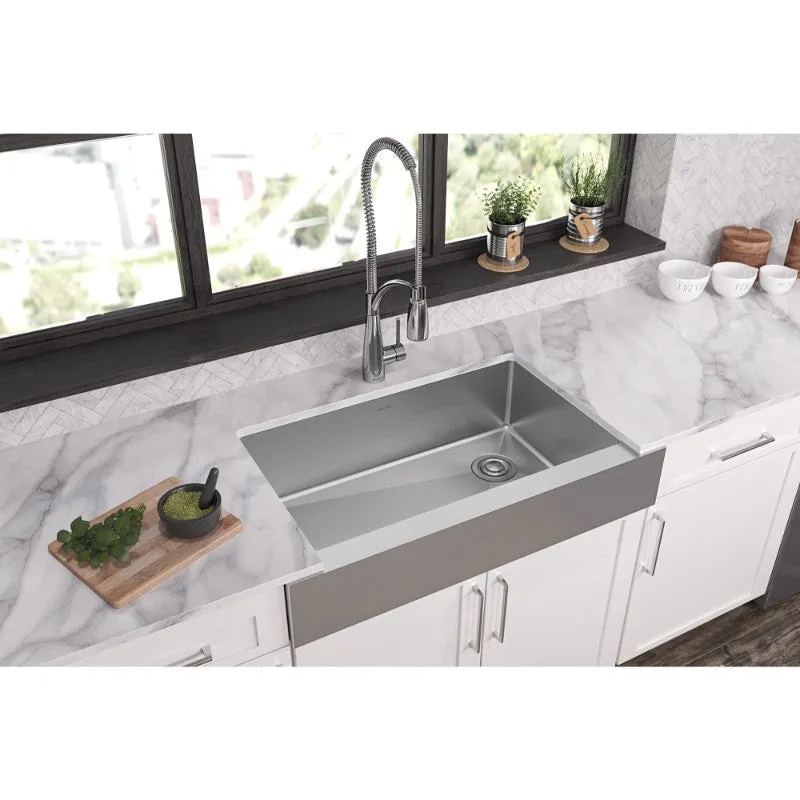 Crosstown 20.25" x 35.88" x 9" Stainless Steel Single-Basin Farmhouse Kitchen Sink