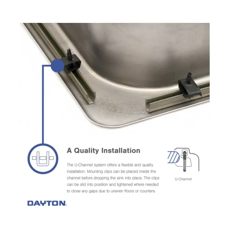 Dayton 21.25" x 25" x 5.38" Stainless Steel Single-Basin Drop-In Kitchen Sink - 1 Faucet Hole