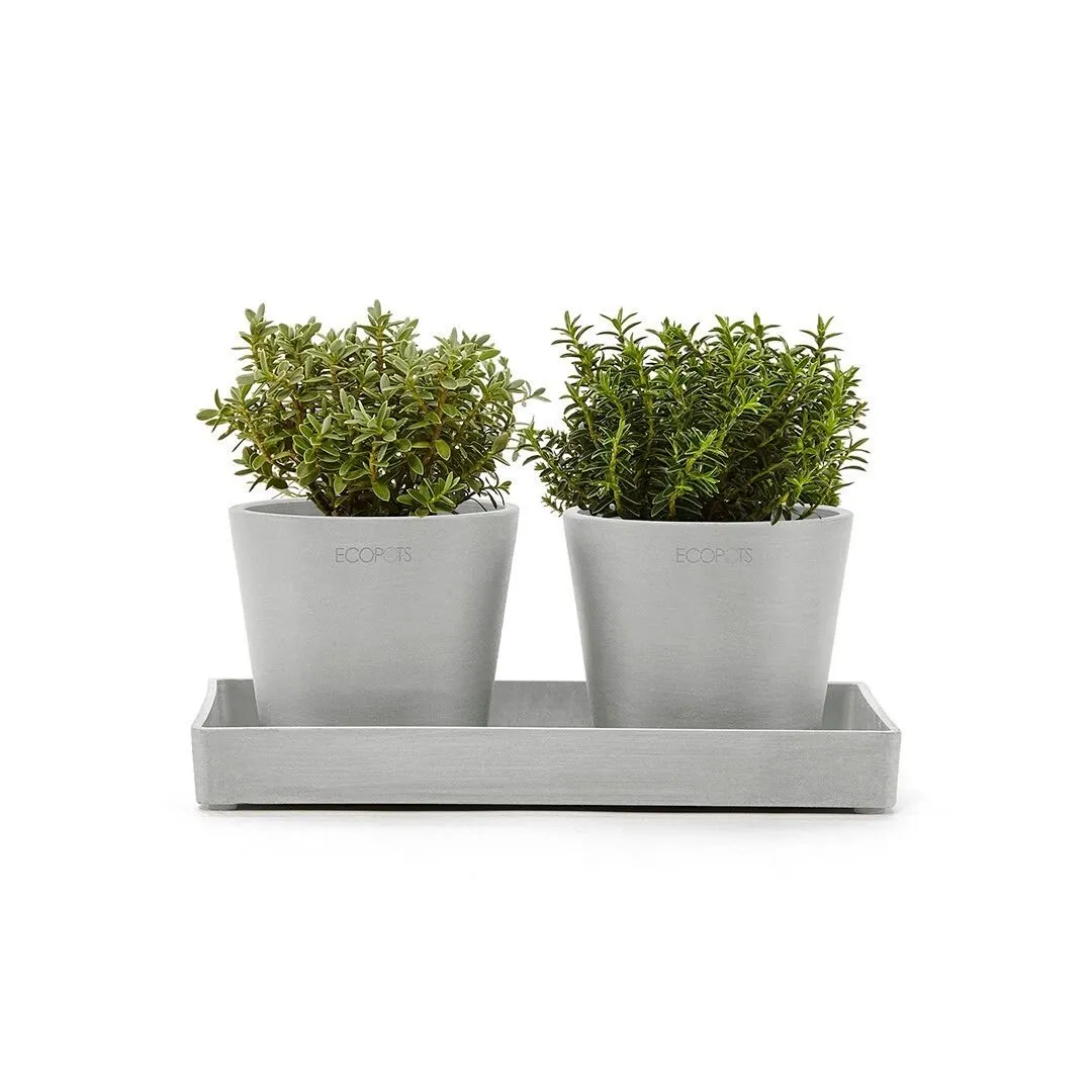 Ecopots Display Platter White Grey