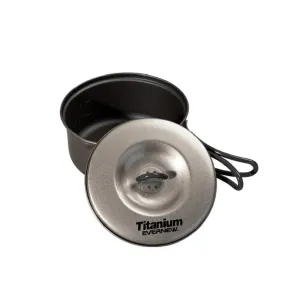 Evernew Ultralight Titanium Ti NS Non-Stick Pot 0.6L w/Lid & Handles ECA421