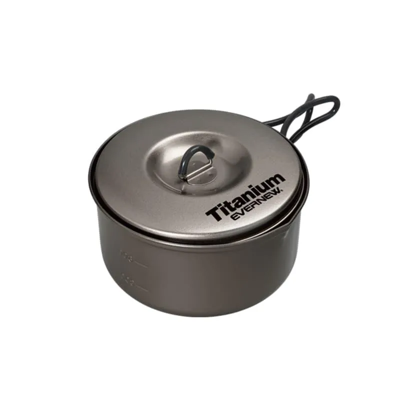 Evernew Ultralight Titanium Ti NS Non-Stick Pot 0.9L w/Lid & Handles ECA422