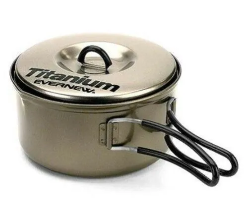 Evernew Ultralight Titanium Ti NS Non-Stick Pot 0.9L w/Lid & Handles ECA422