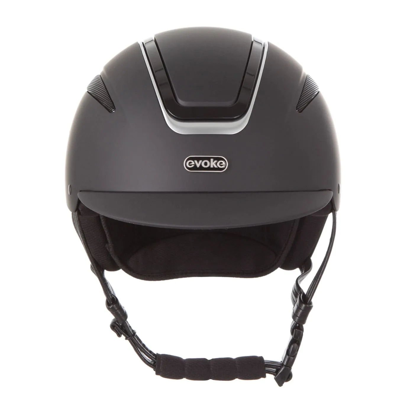 Evoke Callisto Classic Peak Riding Hat - Black/Silver