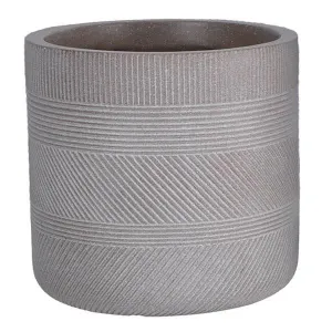 Fiberclay Striped Cylinder - Taupe - 14-inch