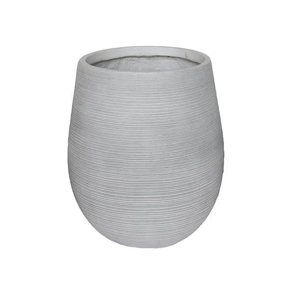 Fiberclay Striped Planter - White - 13-inch