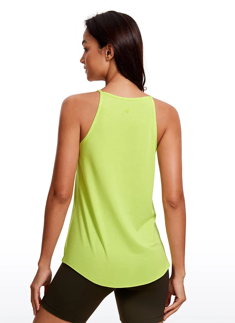 Halter Hip-Length High Neck Tank