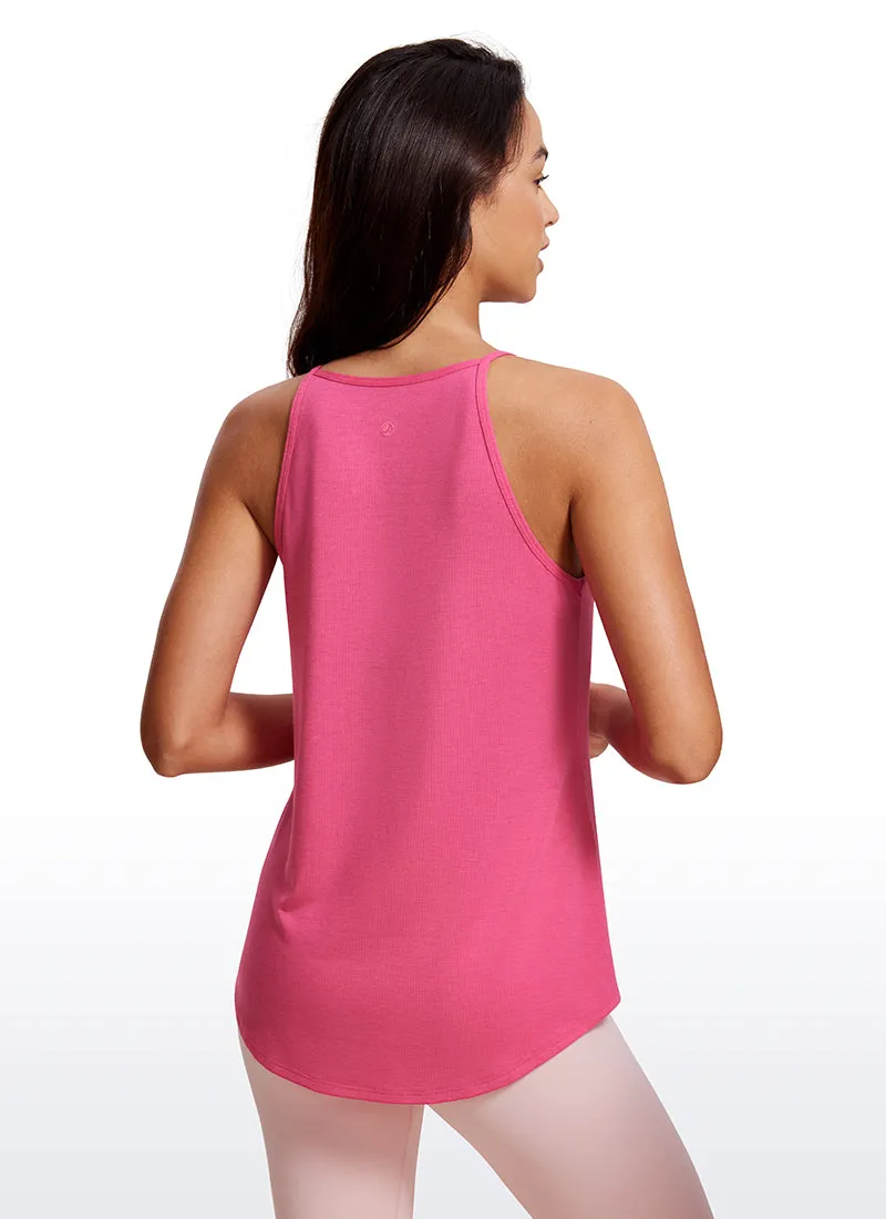 Halter Hip-Length High Neck Tank