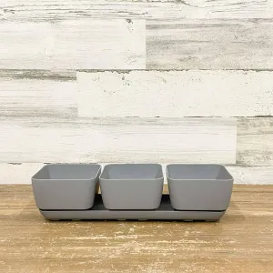 Herb Trio Planter Grey - 4-inches