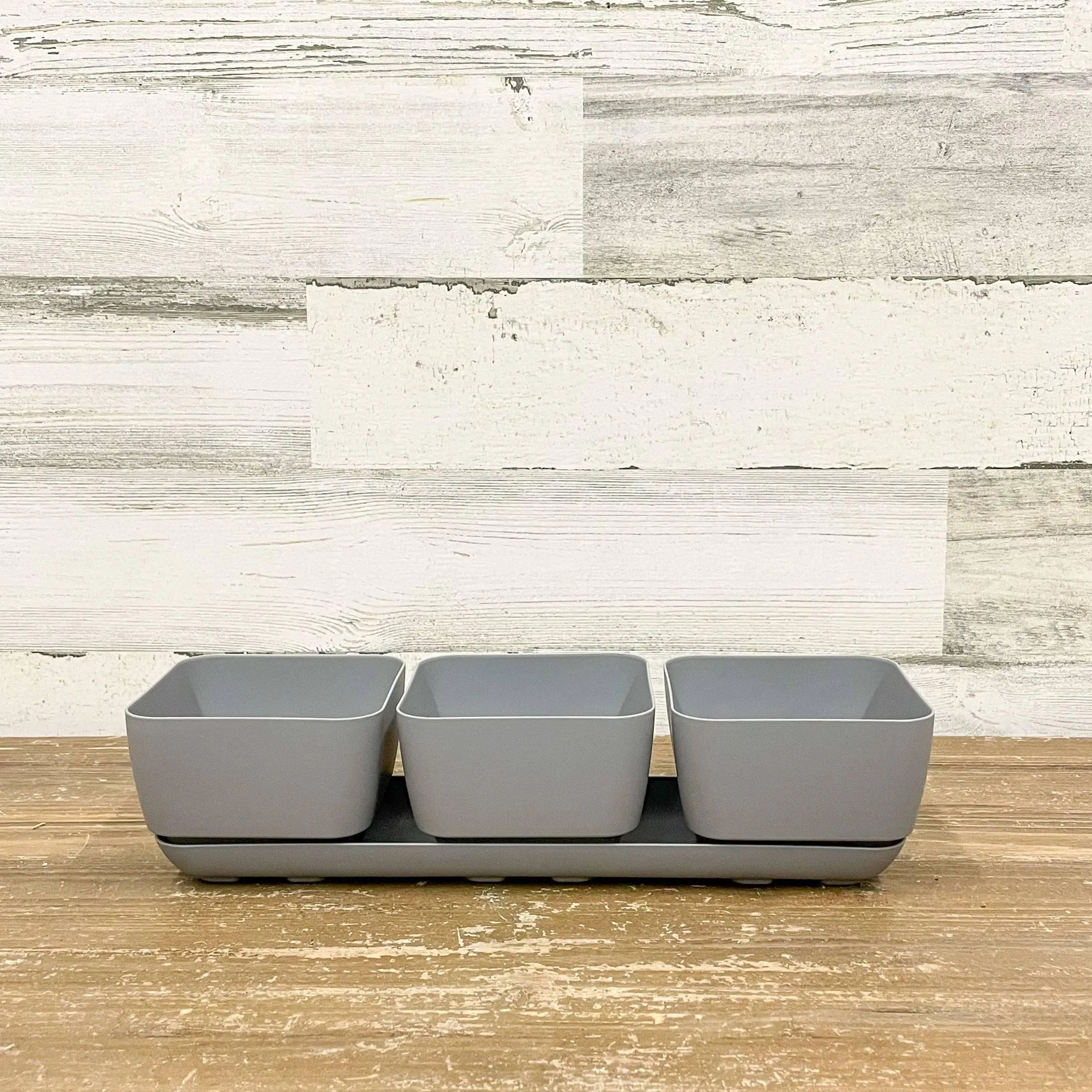 Herb Trio Planter Grey - 4-inches