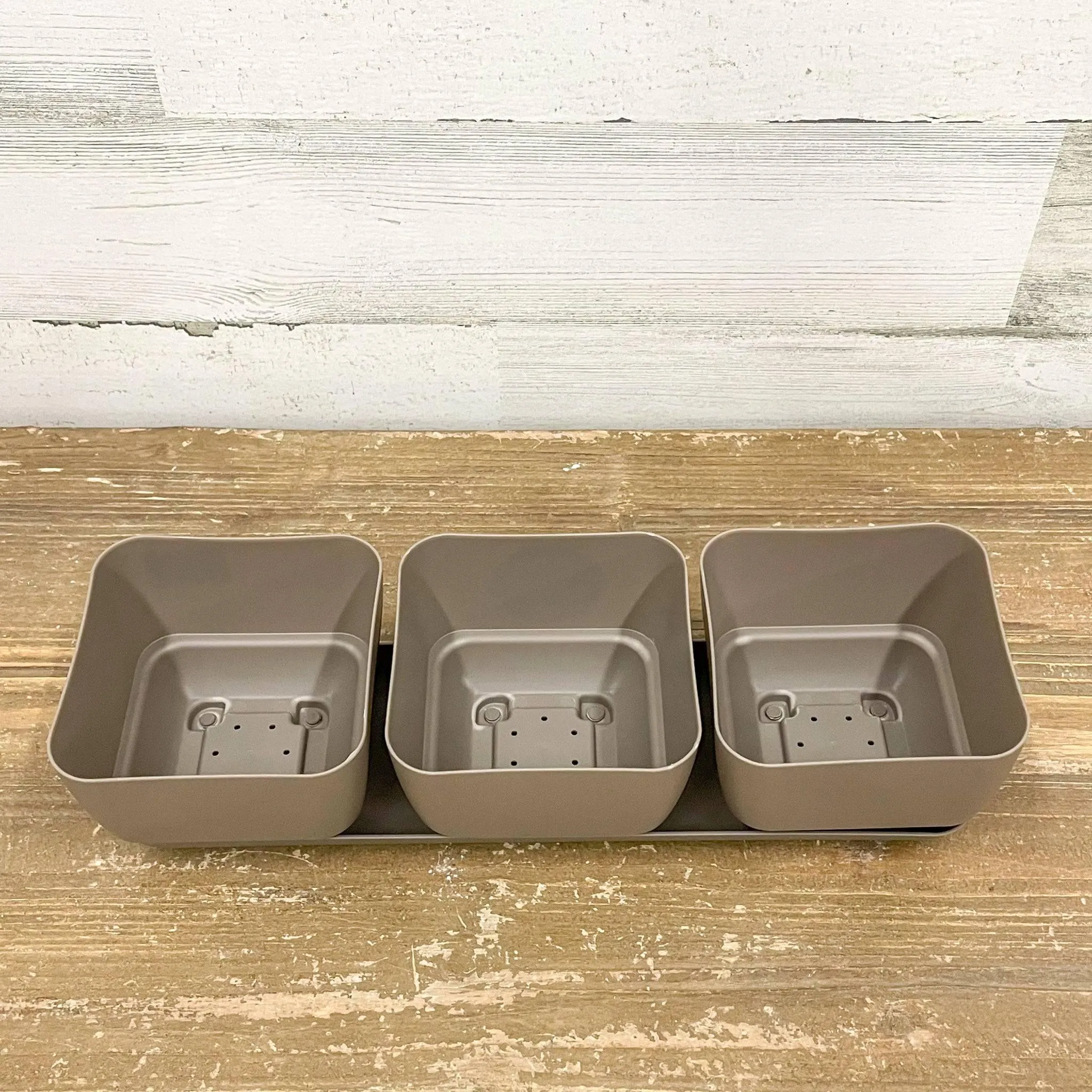 Herb Trio Planter Taupe - 4-inches