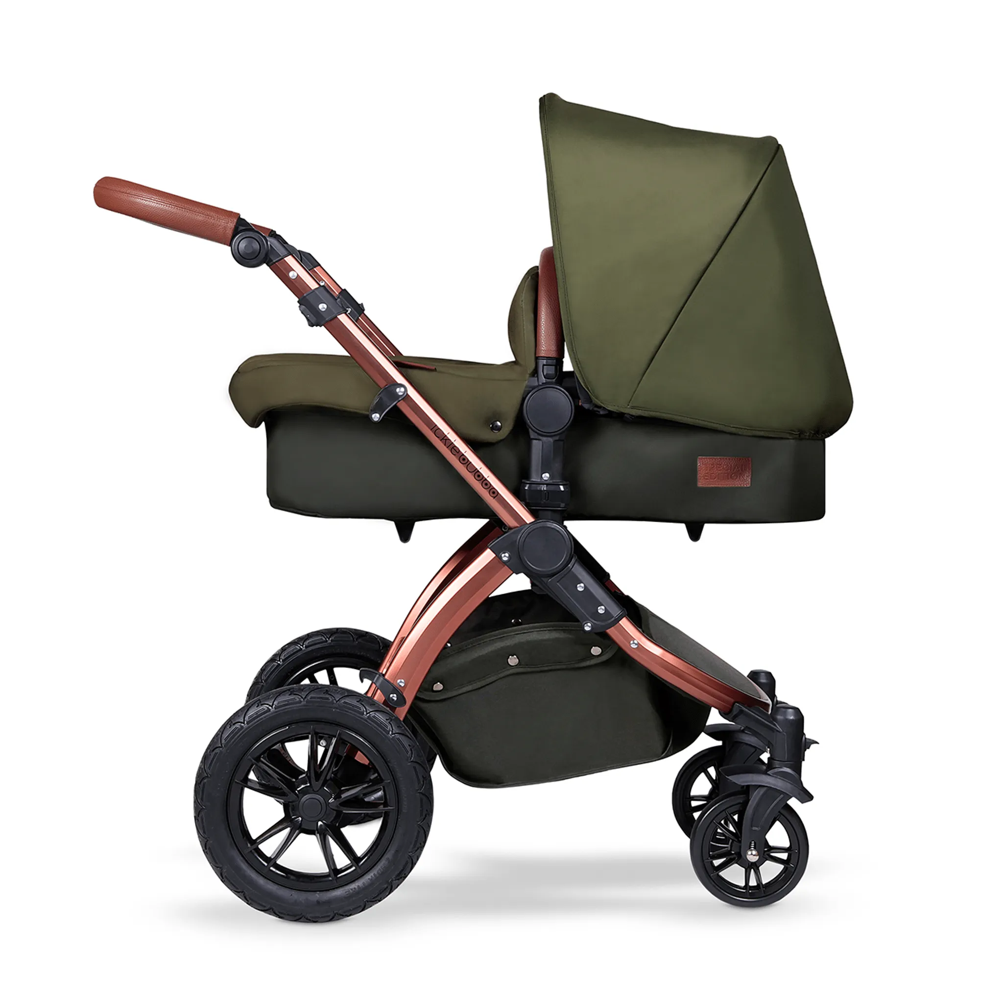 Ickle Bubba Stomp V4 Galaxy Travel System with ISOFIX Base Bronze/Woodland