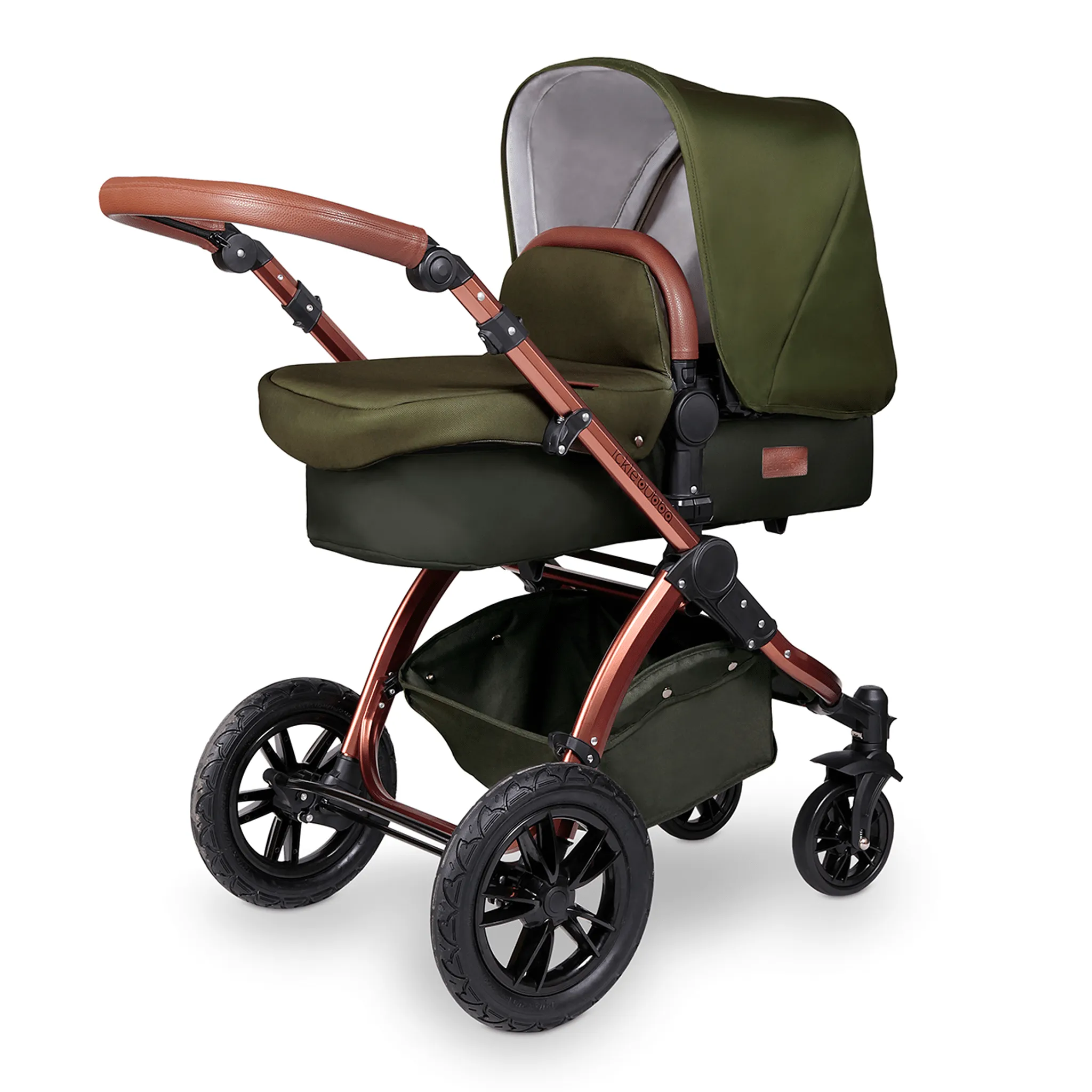 Ickle Bubba Stomp V4 Galaxy Travel System with ISOFIX Base Bronze/Woodland