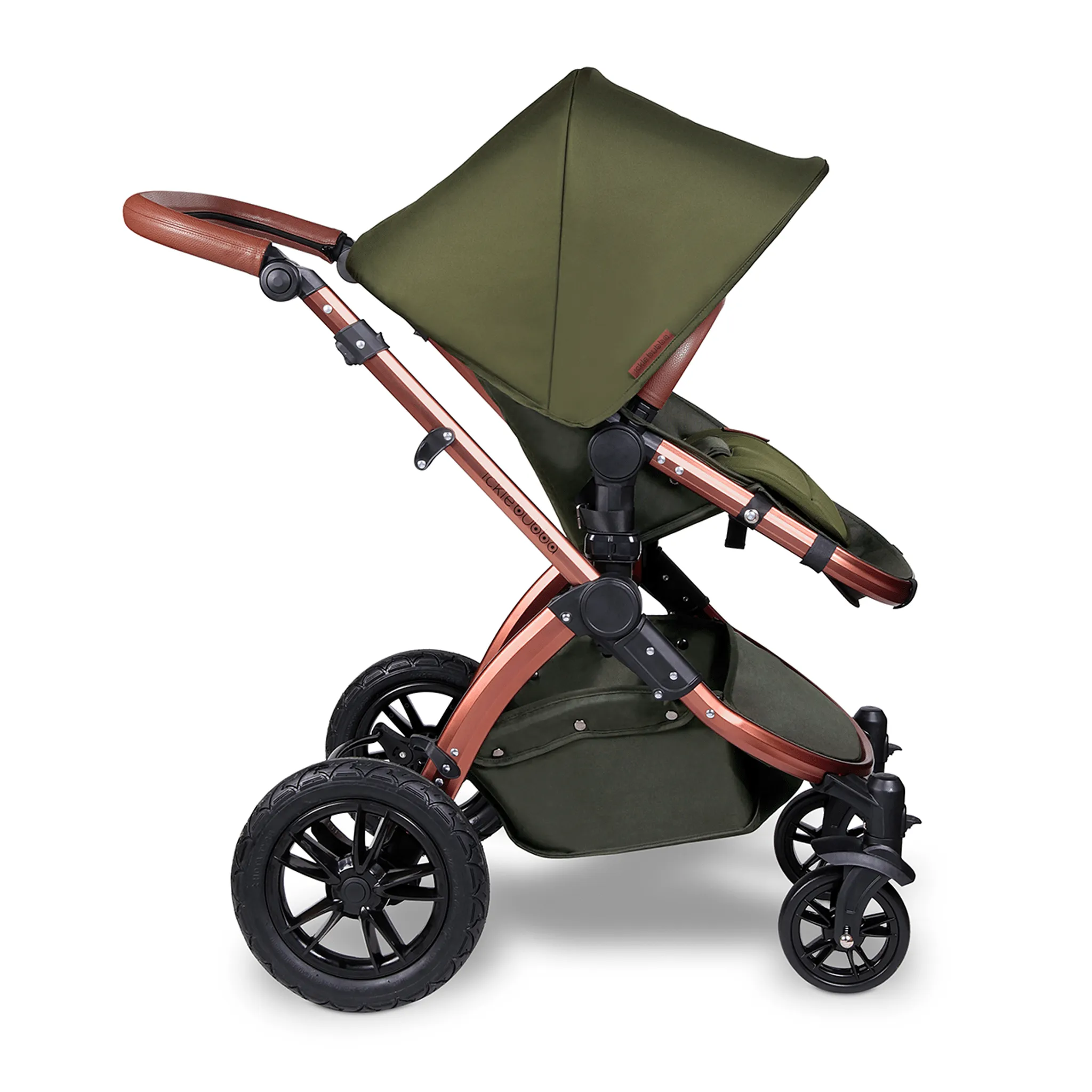 Ickle Bubba Stomp V4 Galaxy Travel System with ISOFIX Base Bronze/Woodland