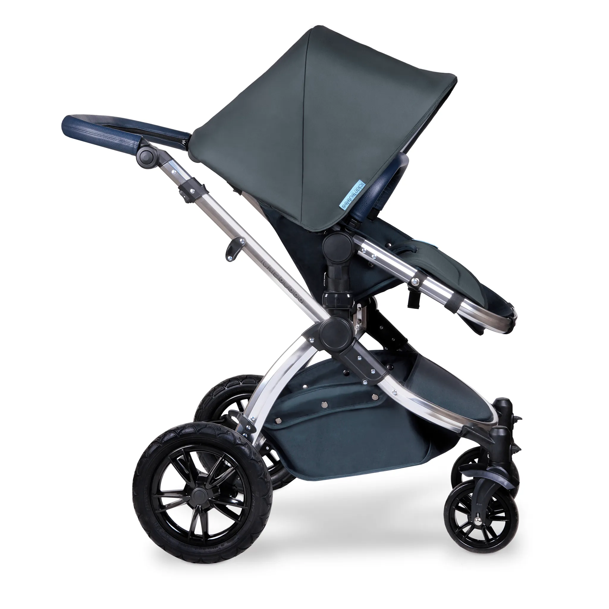 Ickle Bubba Stomp V4 Galaxy Travel System with ISOFIX Base Chrome/Blueberry