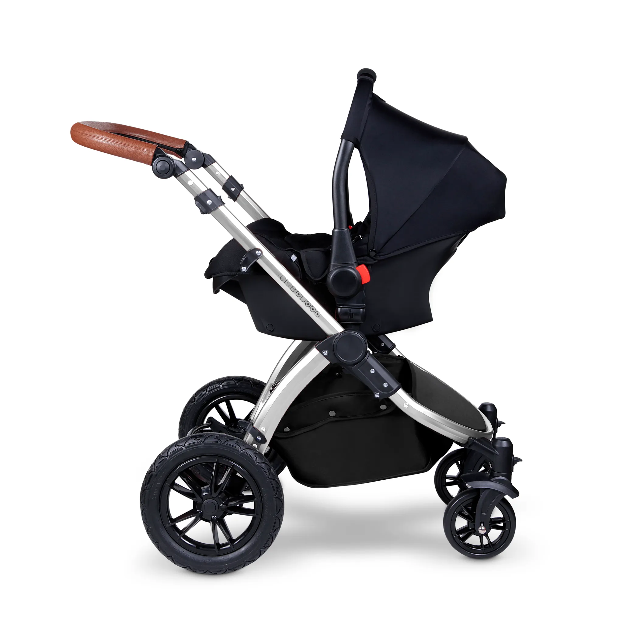 Ickle Bubba Stomp V4 Galaxy Travel System with ISOFIX Base Chrome/Midnight