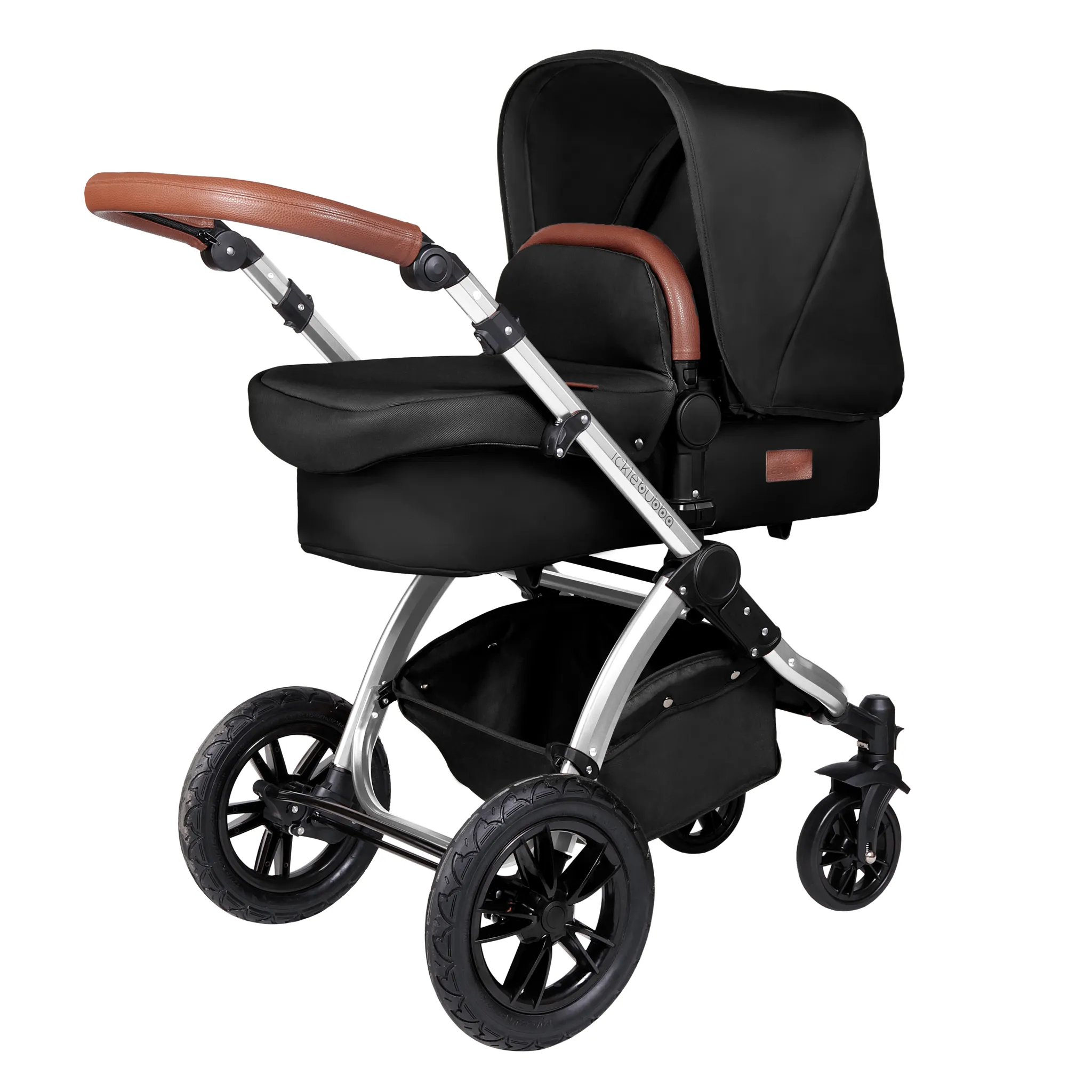 Ickle Bubba Stomp V4 Galaxy Travel System with ISOFIX Base Chrome/Midnight