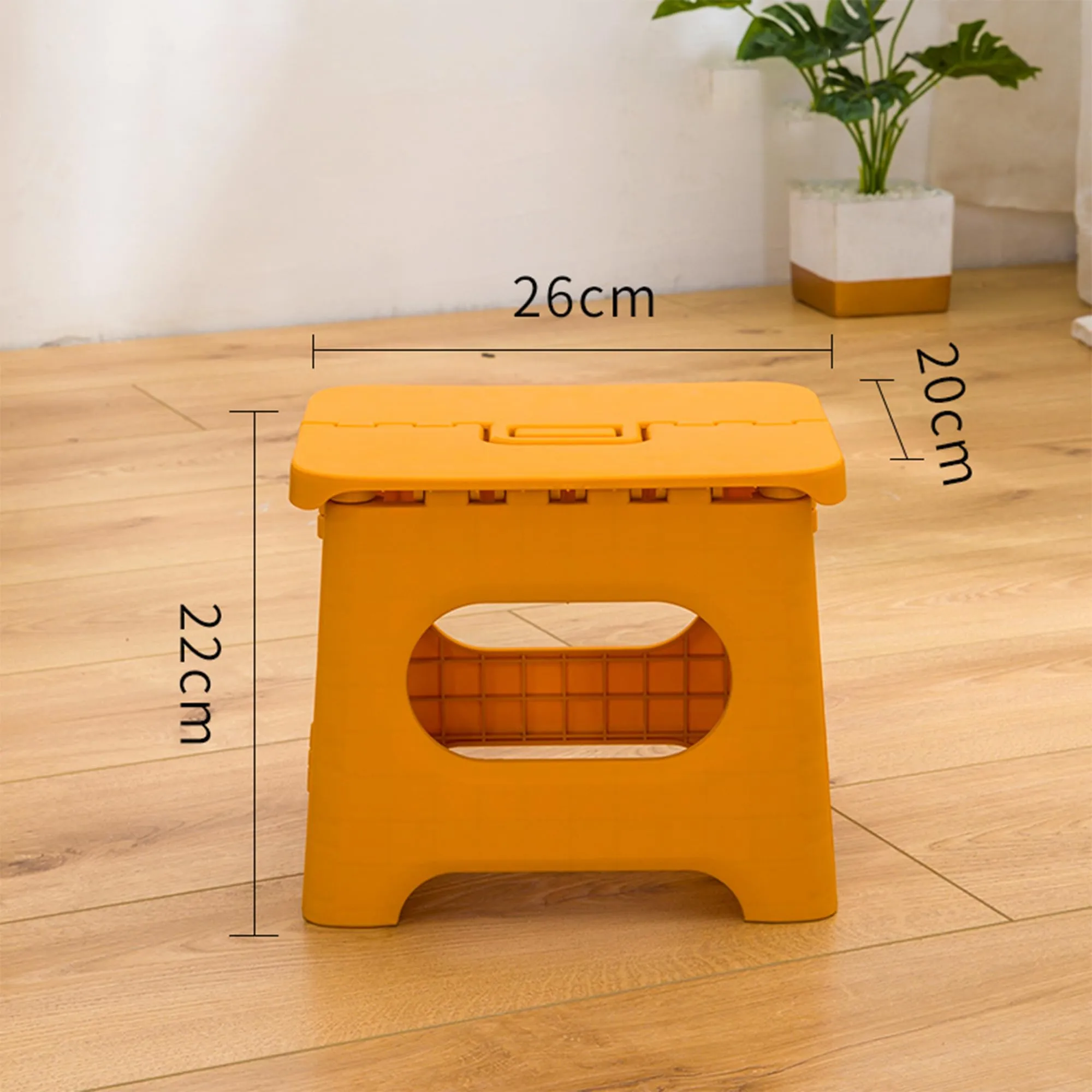 Kuber Industries (Set of 2) Small Folding Stool for Sitting - Plastic Foldable & Portable Step Stool for Kids - Orange