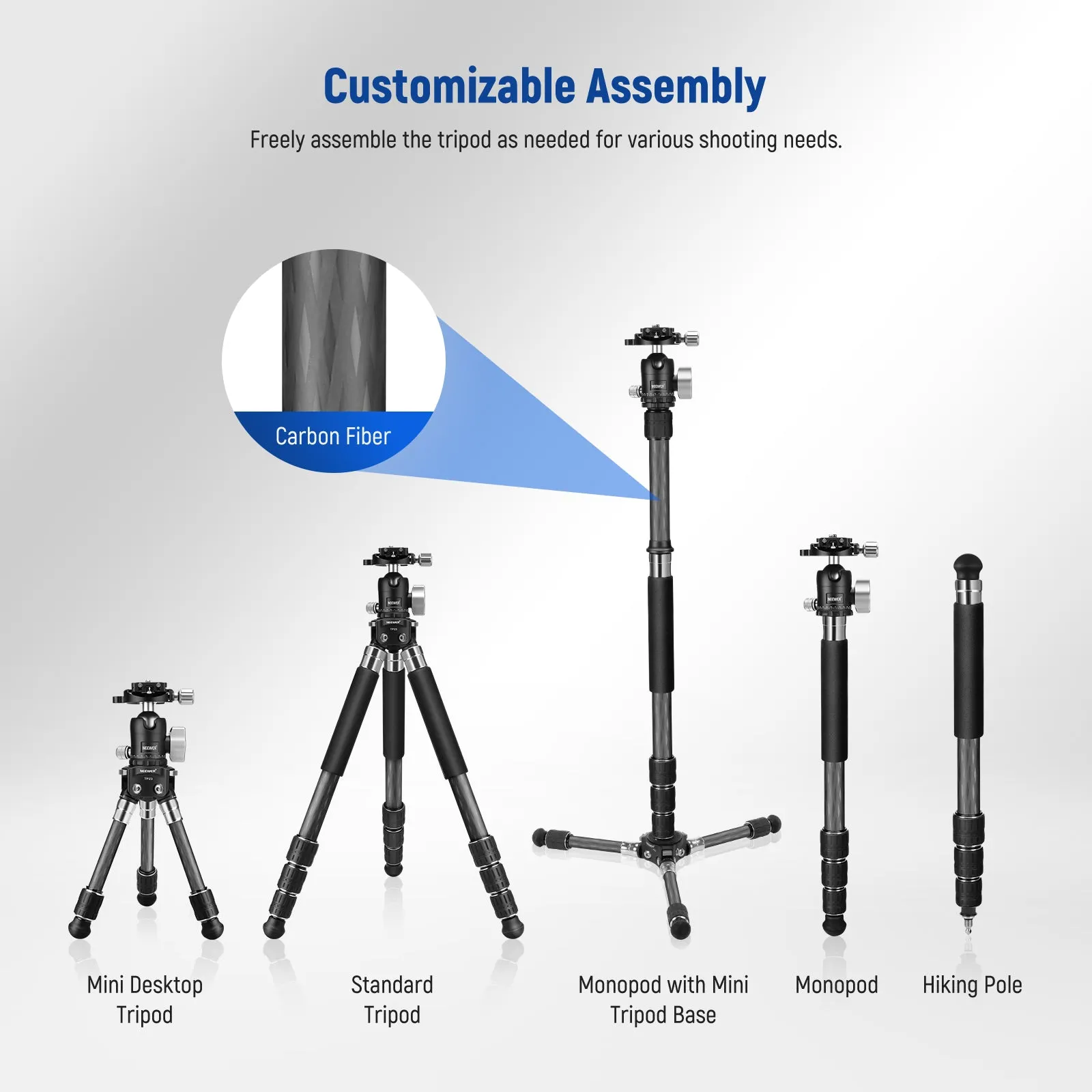 NEEWER TP23 All in 1 Travel Tripod Monopod