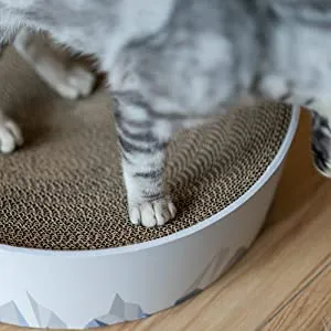 Pidan, Cat Scratch Bowl Cat Cardboard Pad for Indoor Cats Lounge - Round Cat Scratcher Couch Bed with Geometric Pattern