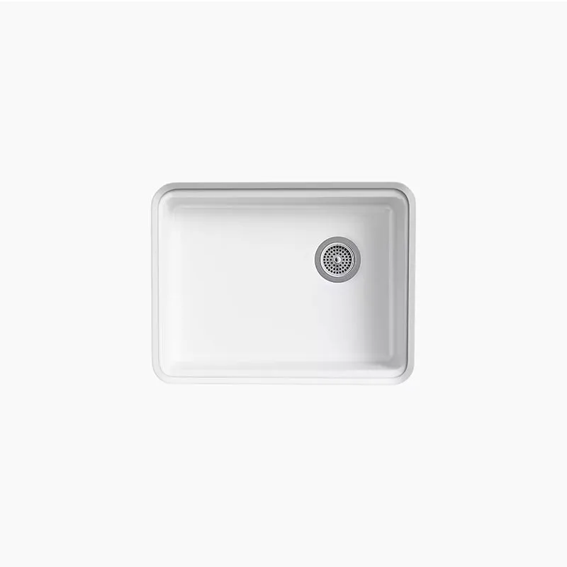 Riverby 22" x 25" x 5.88" Enameled Cast Iron Single-Basin Undermount Kitchen Sink in White