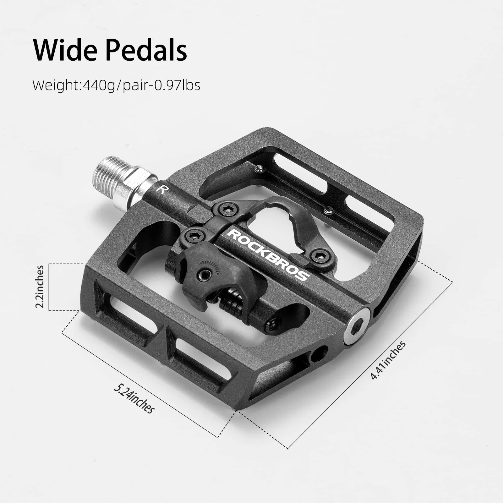 ROCKBROS MTB Aluminum Bike Pedals Compatible with SPD