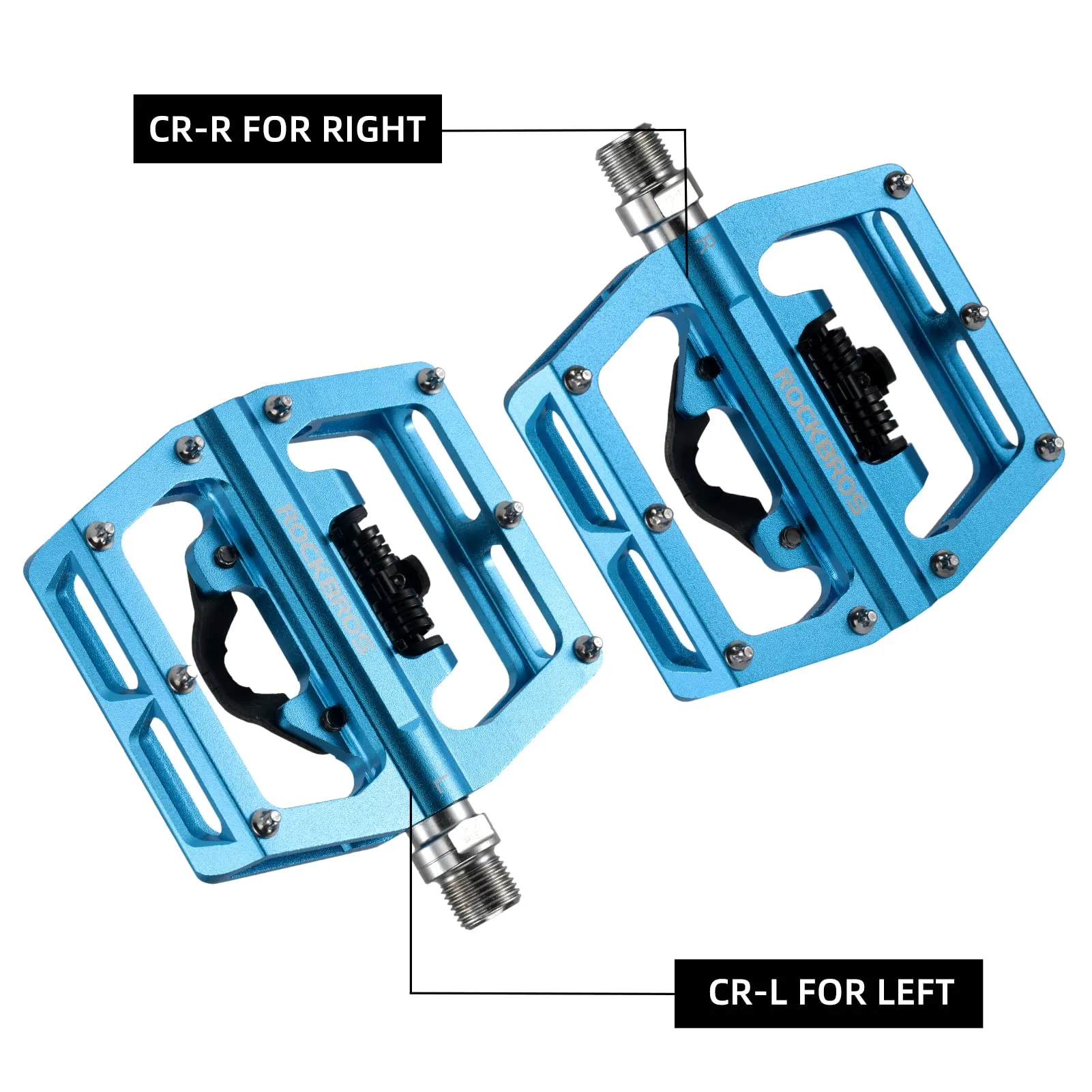 ROCKBROS MTB Aluminum Bike Pedals Compatible with SPD