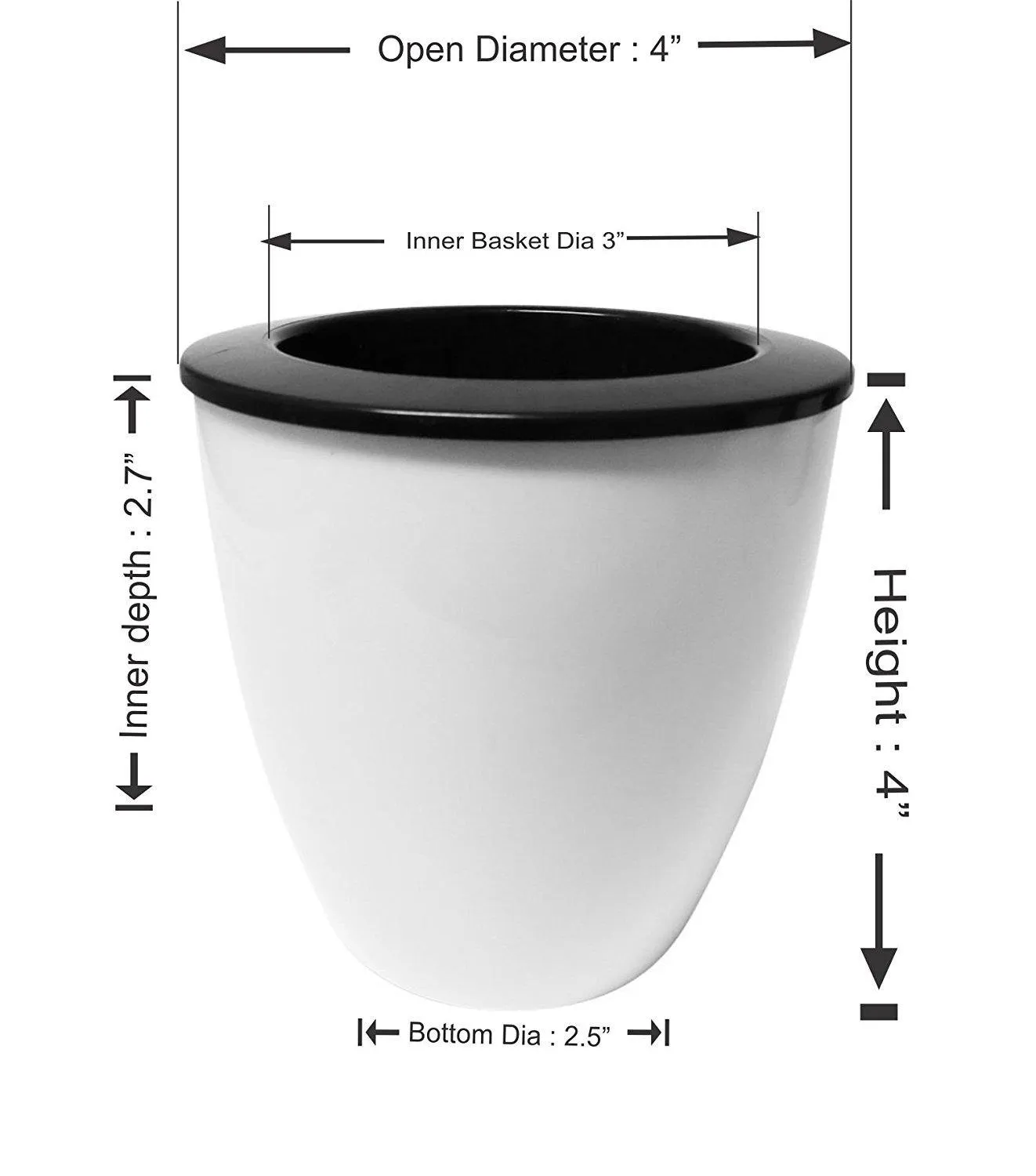 Self Watering Planter 4", White