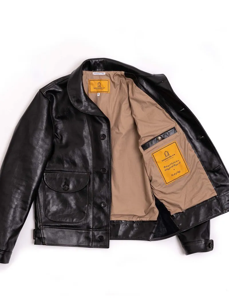 Shangri-La Heritage “Cossack” Black Horsehide Leather Jacket