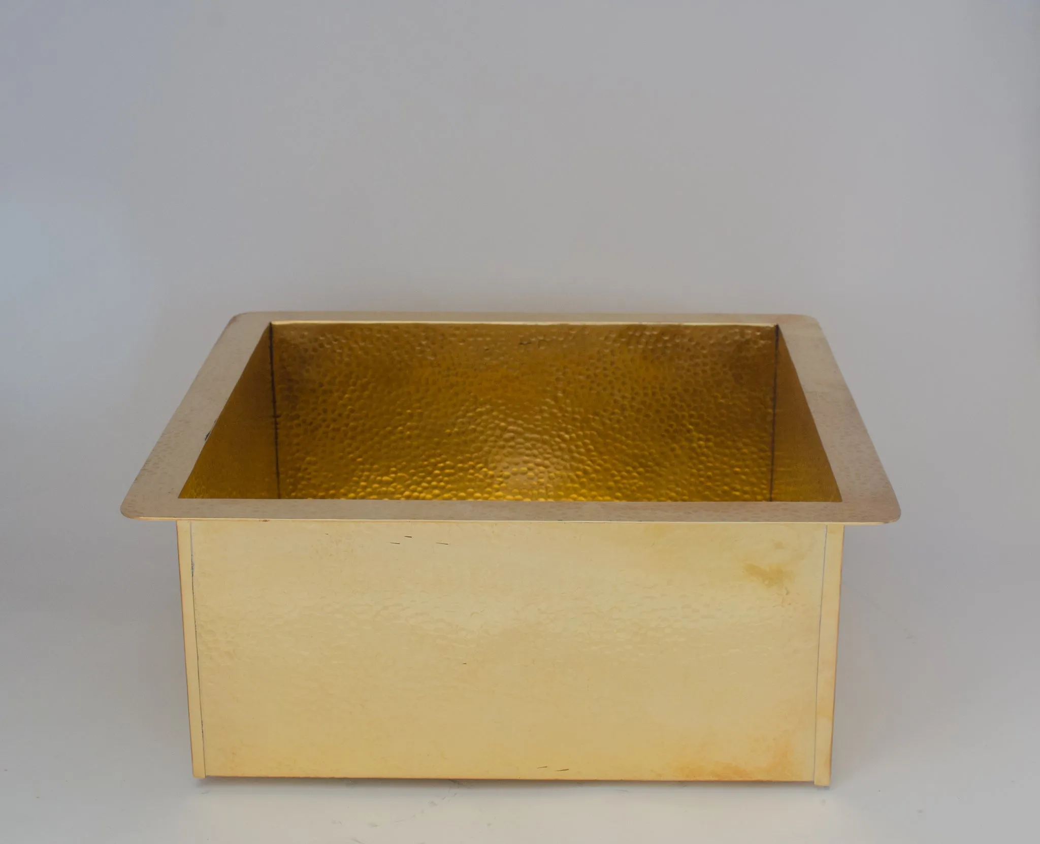 Solid Unlacquered Brass Undermount Hammered Sink, Kitchen Bar Sink, Island Sink, Outdoor Sink