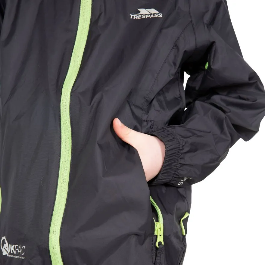 Trespass Qikpac Kids Rain Jacket