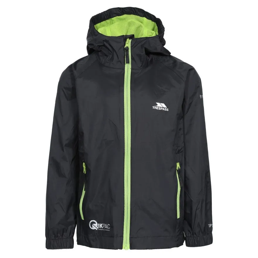 Trespass Qikpac Kids Rain Jacket