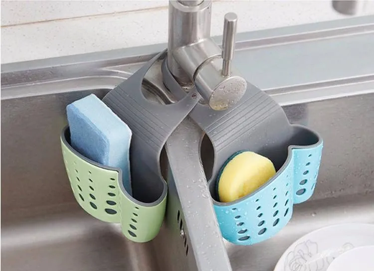 Useful Suction Cup Sink Shelf Soap Rack Kitchen