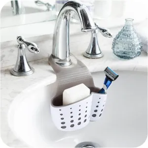 Useful Suction Cup Sink Shelf Soap Rack Kitchen